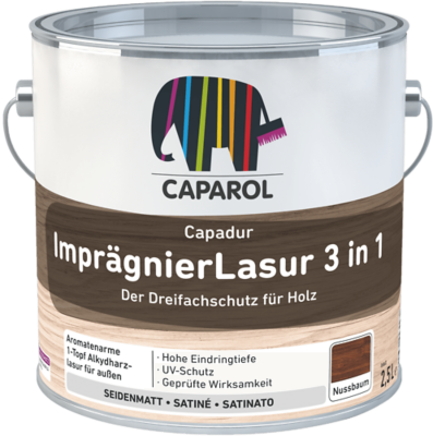 Caparol Capadur ImprägnierLasur 3 in 1 2,5 Liter Palisander